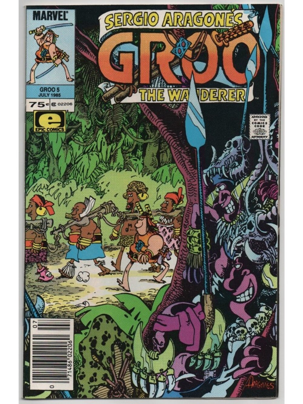 Groo the Wanderer 5 Marvel Epic Comics 1985 VF- 7.5 Newsstand Sergio Aragones